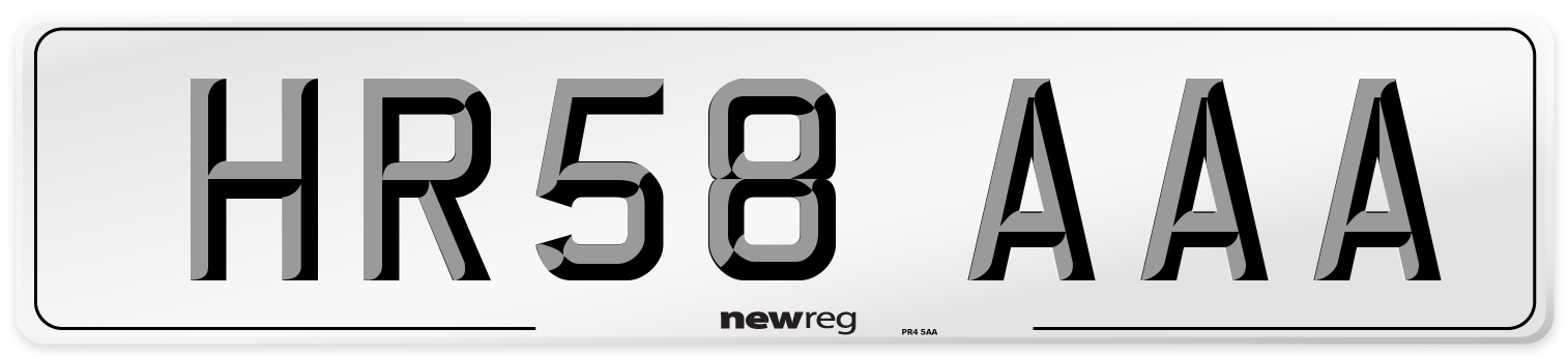 HR58 AAA Number Plate from New Reg